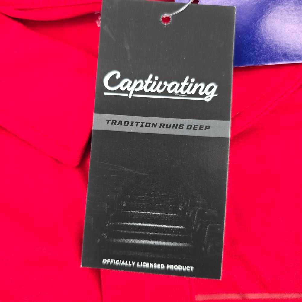 Captivating Polo Shirt Mens Wisconsin Badgers Embroidered Striped Red 2XL NWT - Picture 6 of 9